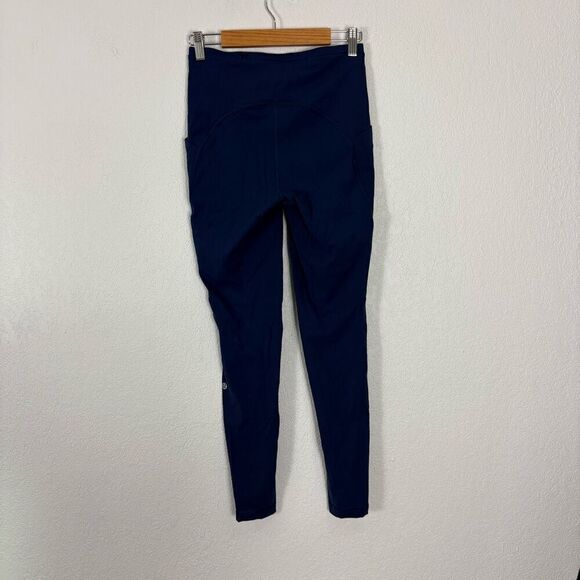 Lululemon Blue High Waisted Reflection Dot Tight Leggings with Side Pockets - Picture 6 of 11